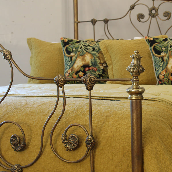 Antique Half Tester Bed in Faded Gold