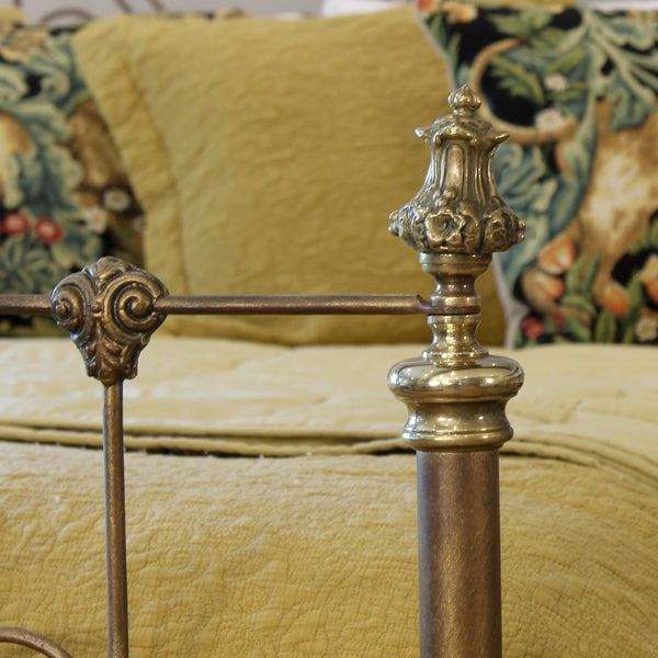 Antique Half Tester Bed in Faded Gold