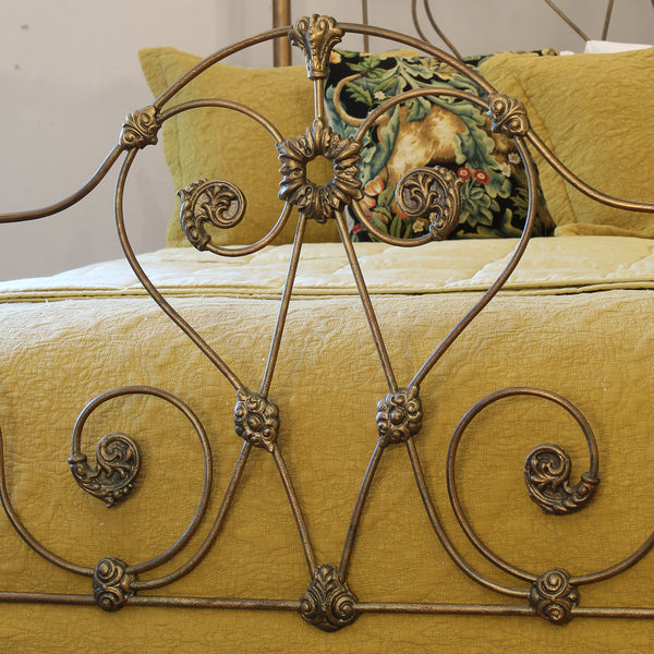 Antique Half Tester Bed in Faded Gold