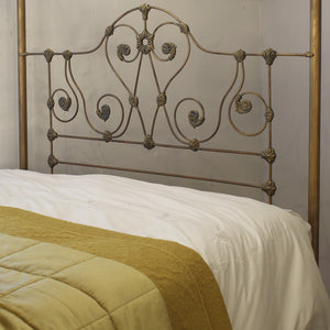 Antique Half Tester Bed in Faded Gold