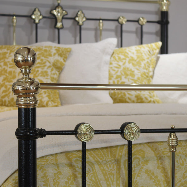 King Brass & Iron Bed with Art Nouveau Rosette MK305