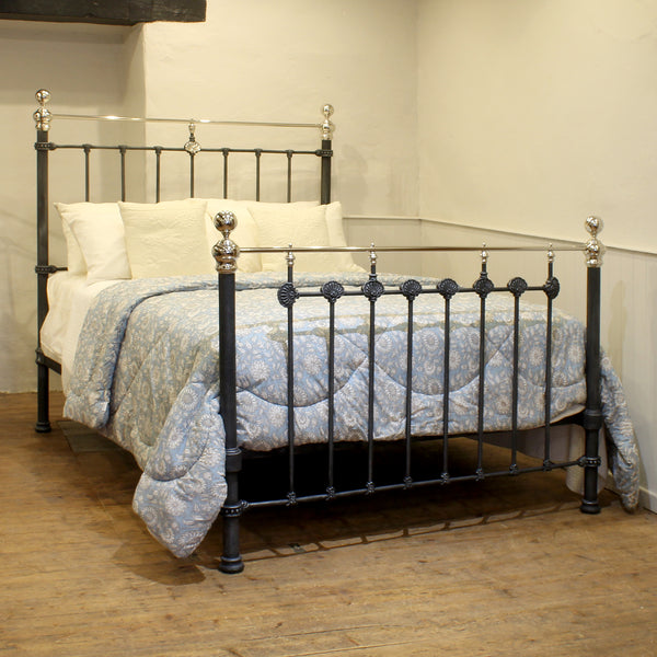 King Antique Bed in Pewter and Nickel MK313