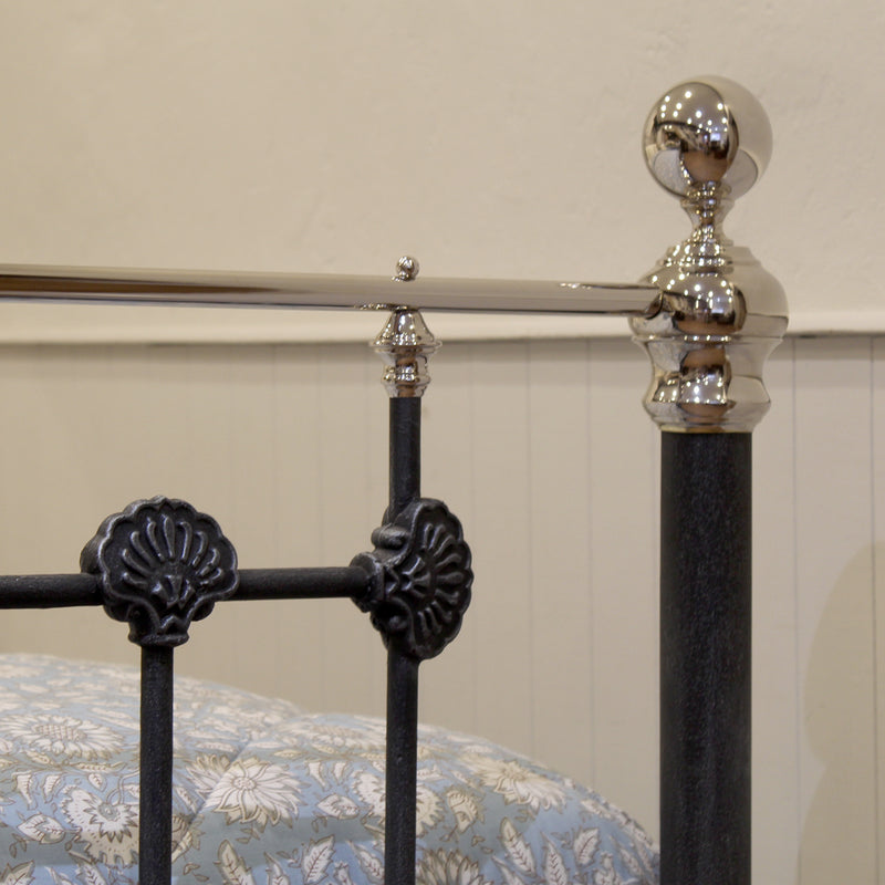 King Antique Bed in Pewter and Nickel MK313