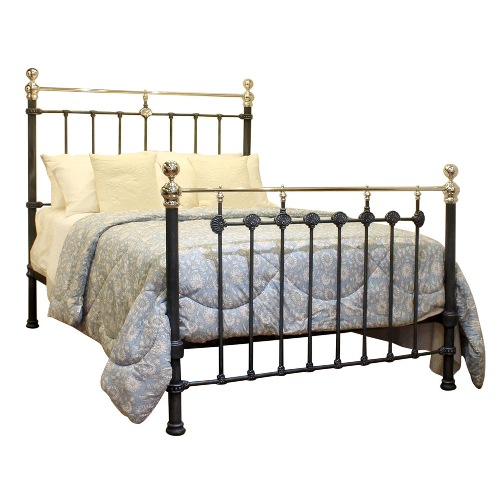 King Antique Bed in Pewter and Nickel MK313