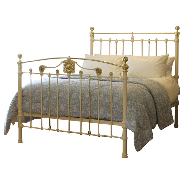 King Brass & Iron Bed with Sunflower Rosette MK301