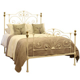 King Brass & Iron Bed in White MK312