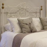 King Brass & Iron Bed in White MK312