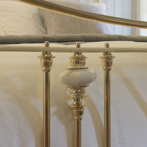 6ft Wide Antique Bed in Cream