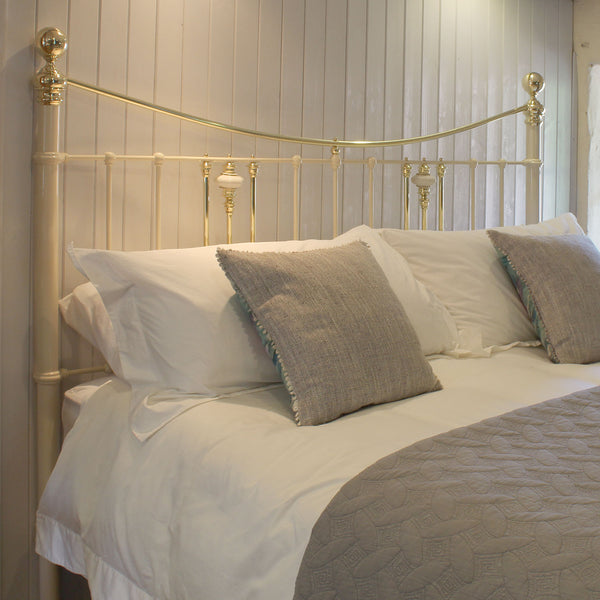 6ft Wide Antique Bed in Cream