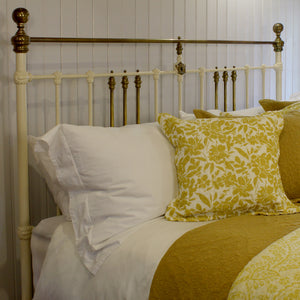 Super King Metal Antique Bed in Cream
