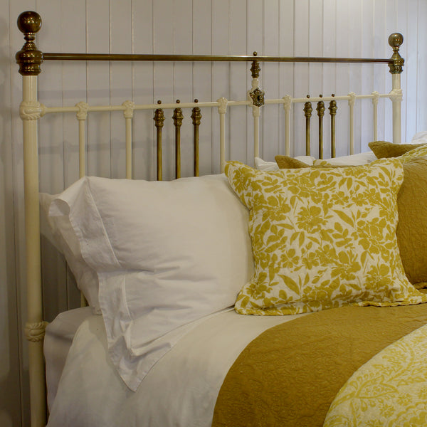 Super King Metal Antique Bed in Cream