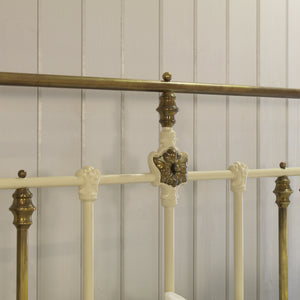 Super King Metal Antique Bed in Cream