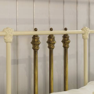 Super King Metal Antique Bed in Cream