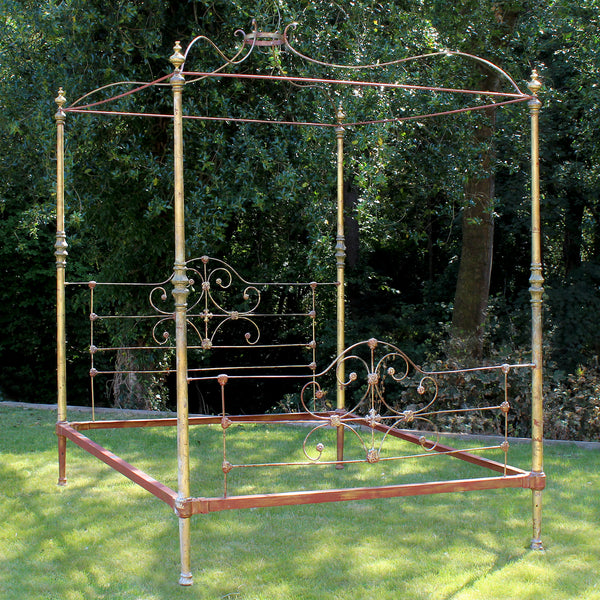 Super King Gold Four Poster Bed