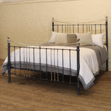 Super King Antique Bed in Charcoal and Nickel MSK86