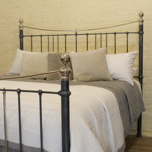 Super King Antique Bed in Charcoal and Nickel MSK86