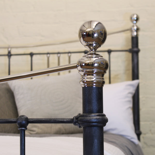 Super King Antique Bed in Charcoal and Nickel MSK86