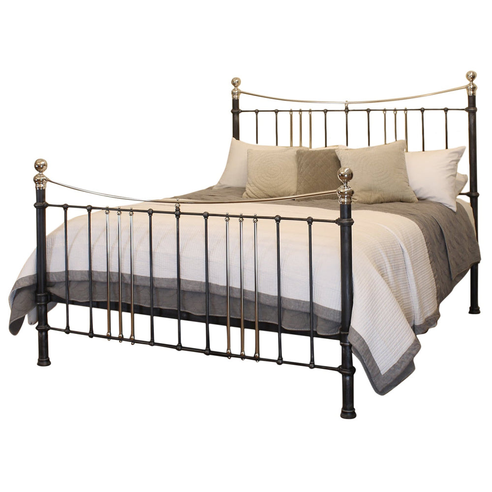 Super King Antique Bed in Charcoal and Nickel MSK86