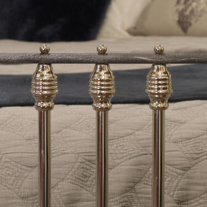 Super King Antique Bed in Pewter and Nickel