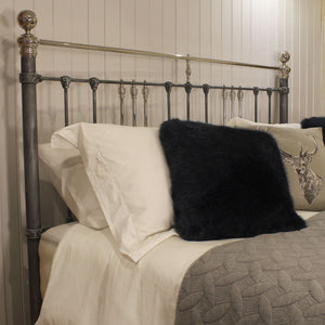 Super King Antique Bed in Pewter and Nickel