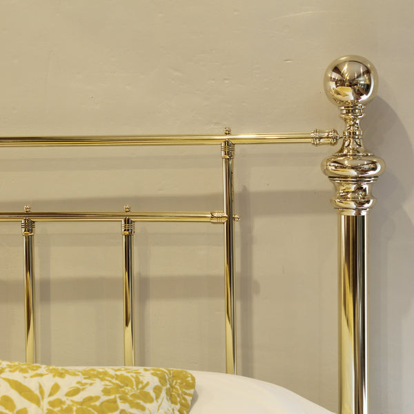 Super king 6ft wide all brass antique bed - close up