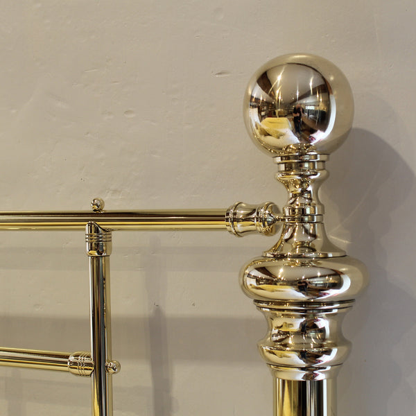 Super king 6ft wide all brass antique bed - close up