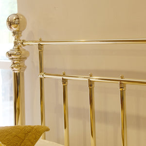 Super king 6ft wide all brass antique bed - close up