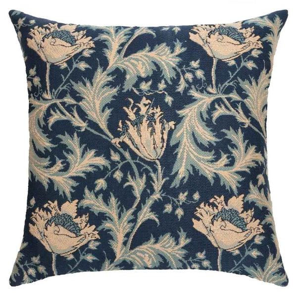 Anenome Blue & Silver Cushion