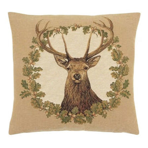Stag Beige Wreath Cushion