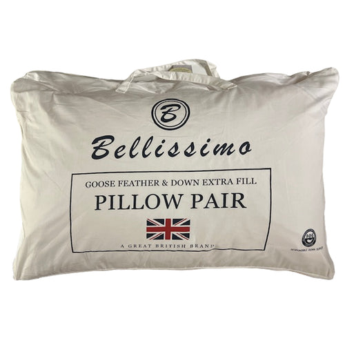 Pair of Bellissimo Extra Fill Goose Feather and Down