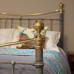 King Size Antique Bed in Blue Verdigris