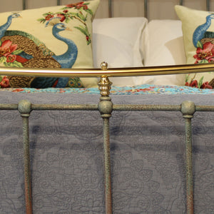King Size Antique Bed in Blue Verdigris