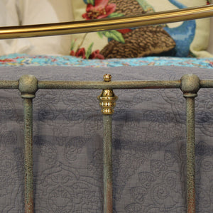 King Size Antique Bed in Blue Verdigris