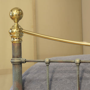 King Size Antique Bed in Blue Verdigris