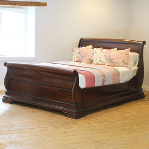 Burgundy Sleigh Bed