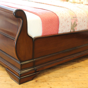 Burgundy Sleigh Bed