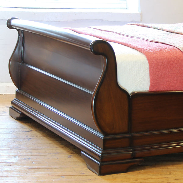 Burgundy Sleigh Bed