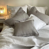 Charmouth Grey White Bedspread