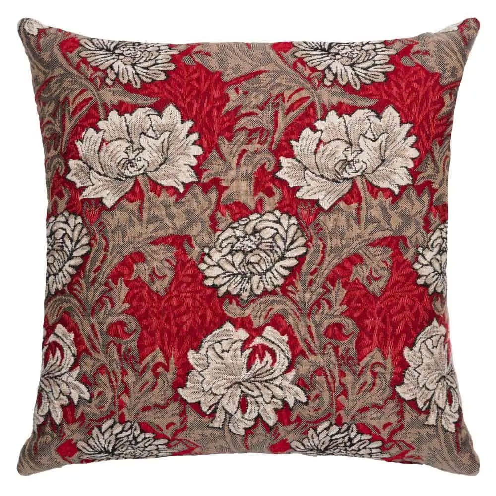 Chrysanthemum Red Cushion