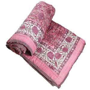 NEW IN  Dark Rose & Cream Floral Quilt