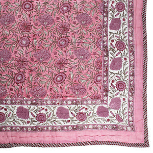 NEW IN  Dark Rose & Cream Floral Quilt