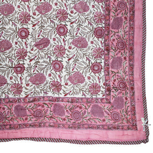 NEW IN  Dark Rose & Cream Floral Quilt