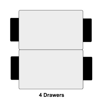 4 Storage Drawers (E/W Orientation)