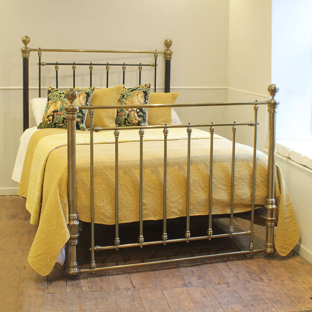 Double brass and iron antique bed