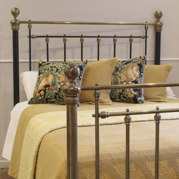 Double brass and iron antique bed