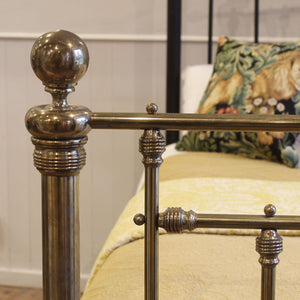 Double brass and iron antique bed