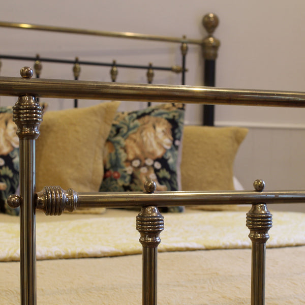 Double brass and iron antique bed