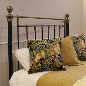 Double brass and iron antique bed