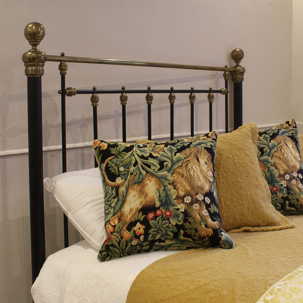 Double brass and iron antique bed