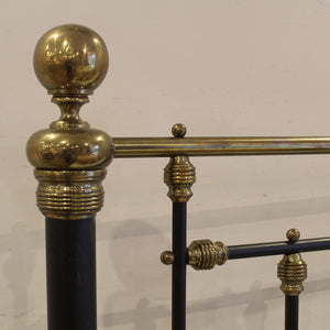 Double brass and iron antique bed